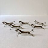 6 silver-plated knife rests in the shape of a horse. 1960s.