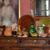 Enamelled terracotta fruit bowl in the Vallauris style, Provence, 1970