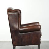 Sheepskin wingback armchair with beautiful deep and warm colours
