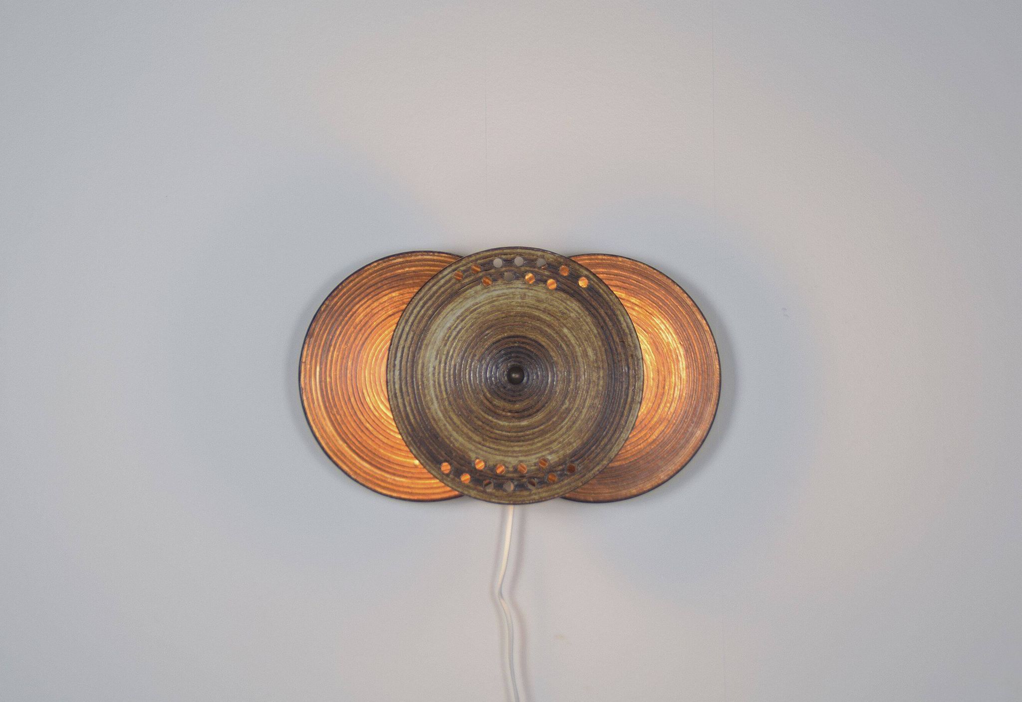 Danish ceramic wall lamp model 1103 by Axella Stentøj, 1970s