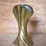 Vintage flared brass vase, sculptural vase, brutalist vase, fan vase, made in Germany