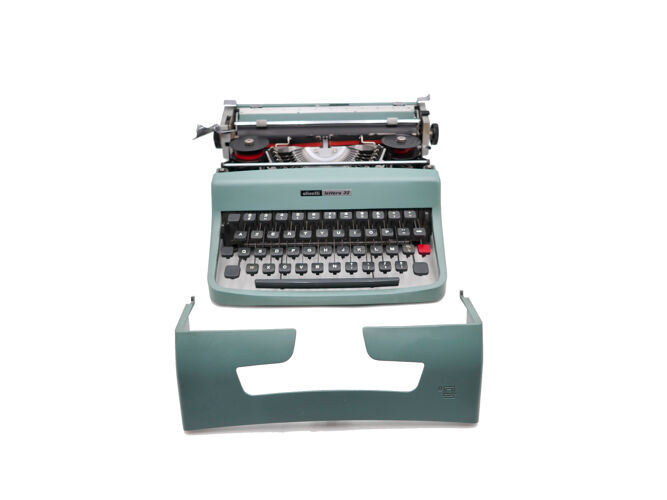 Machine à écrire Olivetti Lettera 32 verte révisée ruban neuf