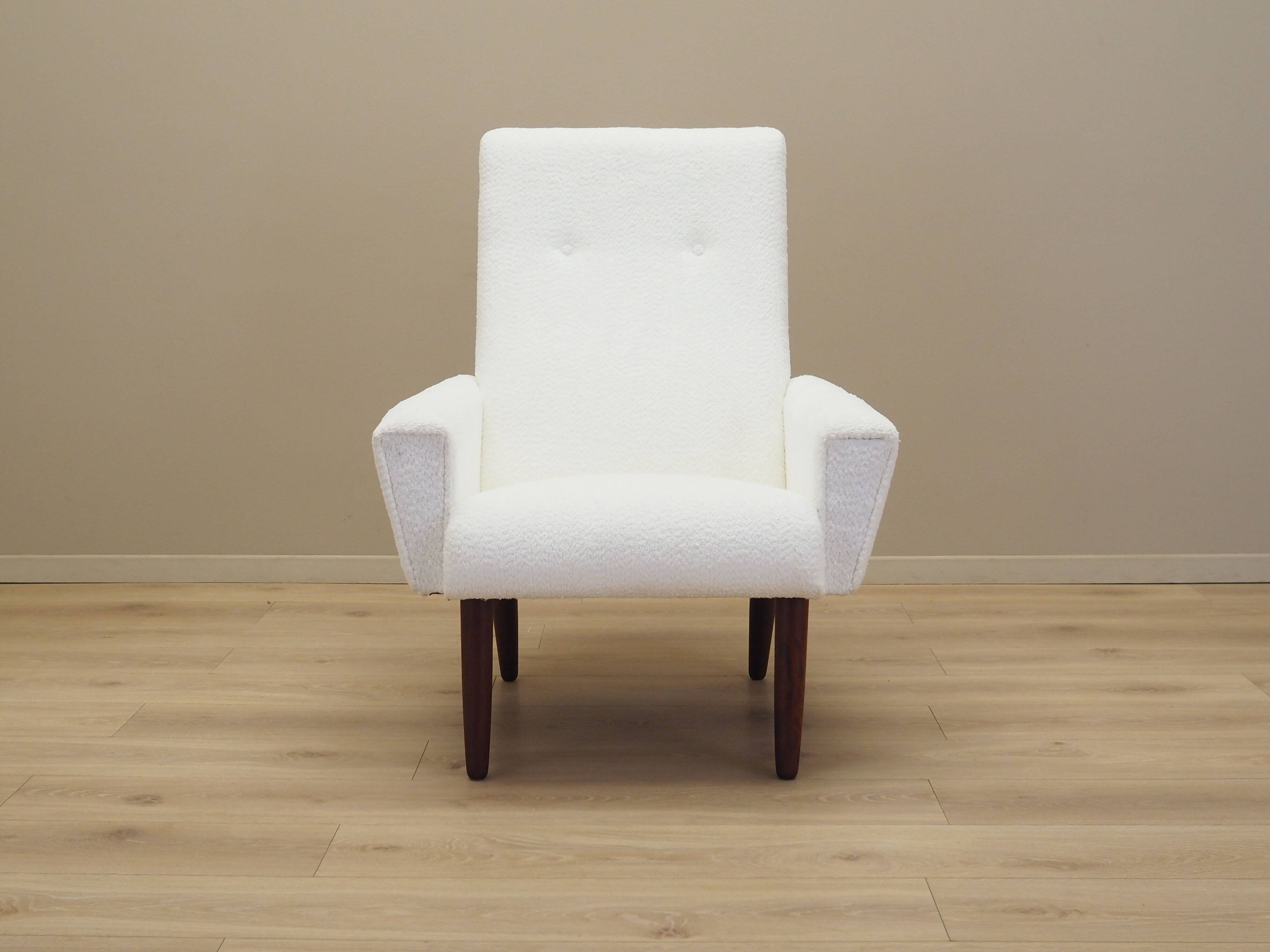White armchair, Danish design, 1970s, production: Denmark