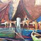 Table oil on panel, navy