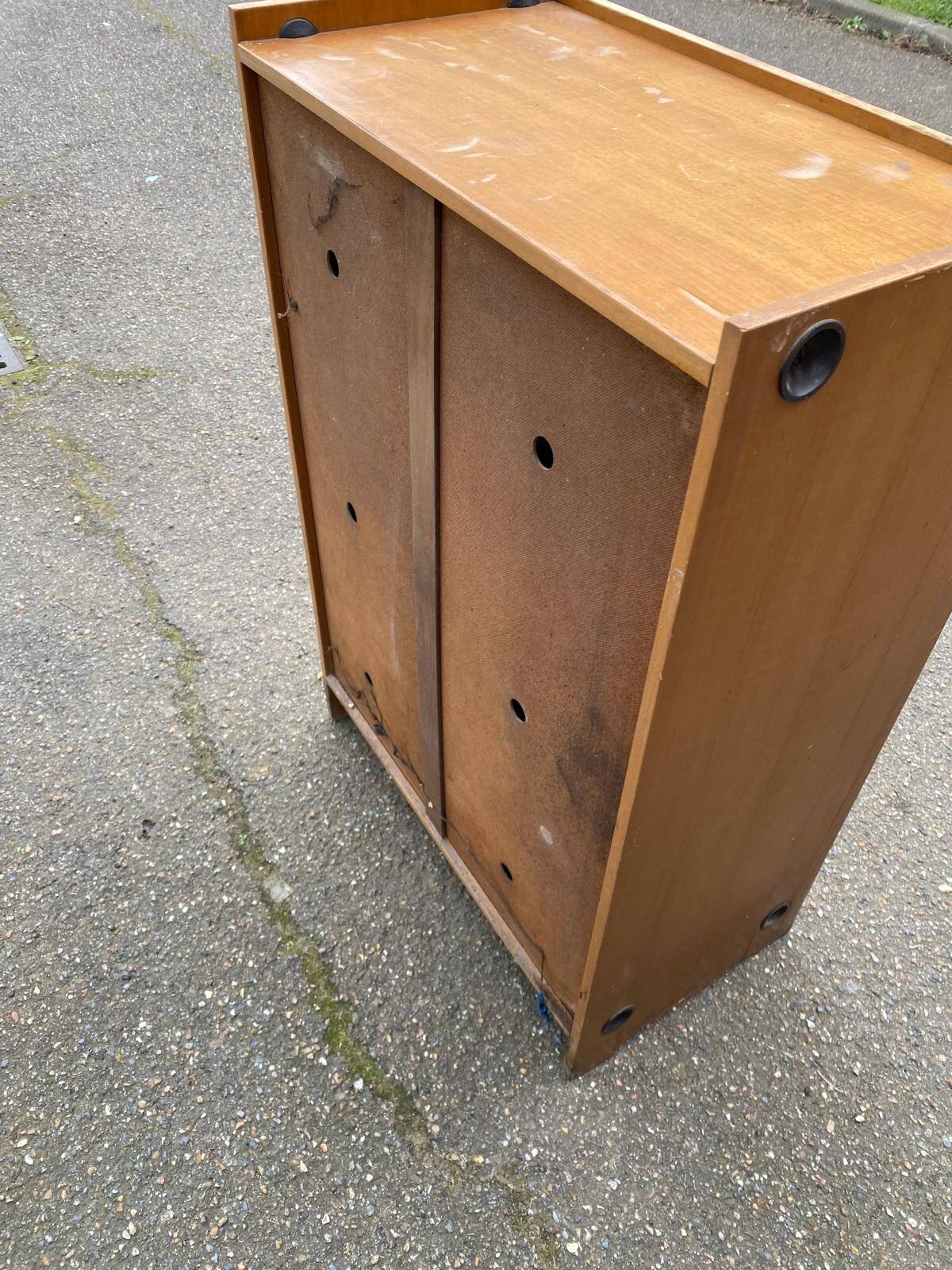 1960s Scandinavian wooden shoe storage cabinet dresser