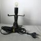 Lamp to lay in glass paste and patinated metal, Art-Nouveau. Good condition.
