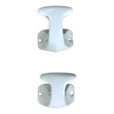 2 Limoges porcelain coat hooks
