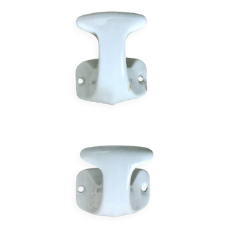 2 patères en porcelaine de limoge