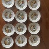 Set of 12 porcelain cheese plates