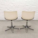 White Osvaldo Borsani 'Modus' Fiberglass and Aluminium Desk Side Chairs 70s
