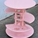 Mini bar dessert from the 80s, Memphis style, light pink lacquered wood.