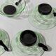 5 verres à boire vintage en verre de Murano vert et noir en verre d'uranium – verres à thé et à cocktail rétro italiens des années 1940