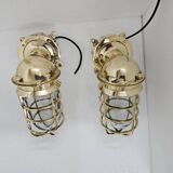 Nautical Ship Marine Solid Brass Passageway Bulkhead Light With Junction Box With Wire