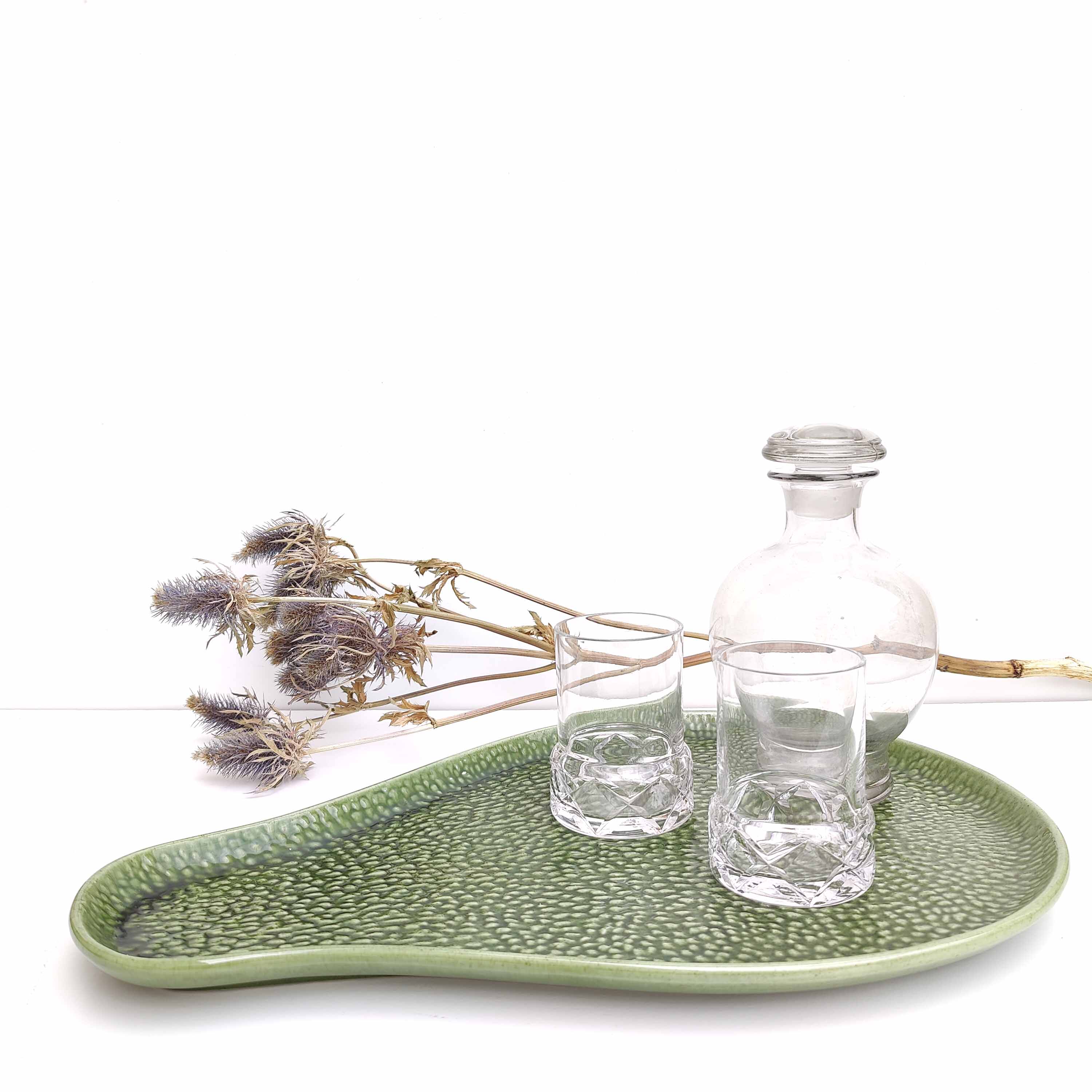 Large ceramic dish avocado shape