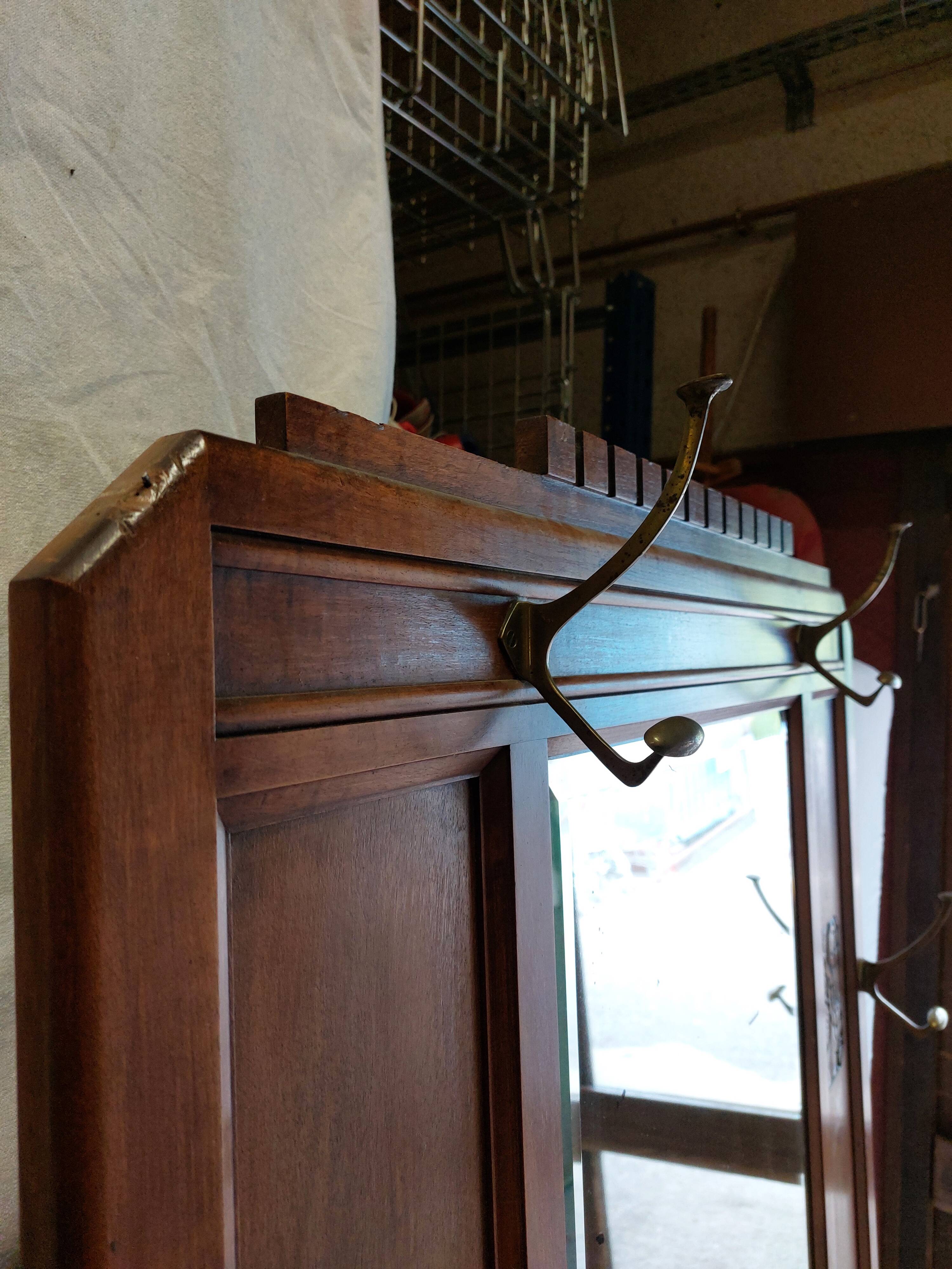 Old wooden wall-mounted locker room - Art Deco
