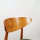 Scandinavian design dining room chairs in green velvet, set of 4