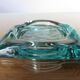 Saint Gobain ashtray in sky blue transparent glass 70s