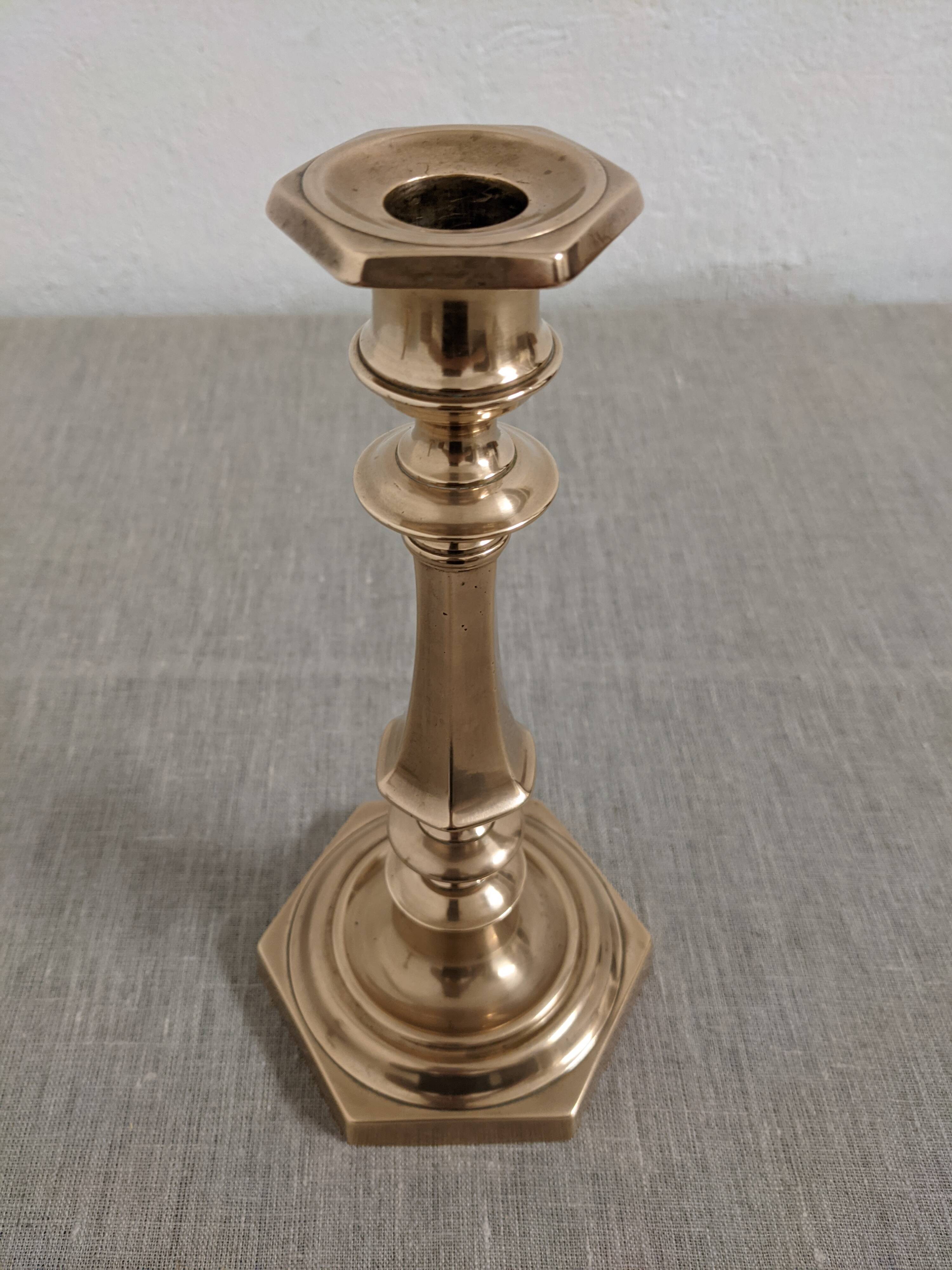 Pair of bronze candlesticks, France, late 19th century