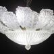 Plafonnier vintage en verre de Murano transparent de grande taille, modèle Verona, 197