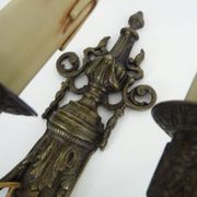 Magnificent Pair of Bronze Sconces with Louis XV Style Fire Pots. 1930s