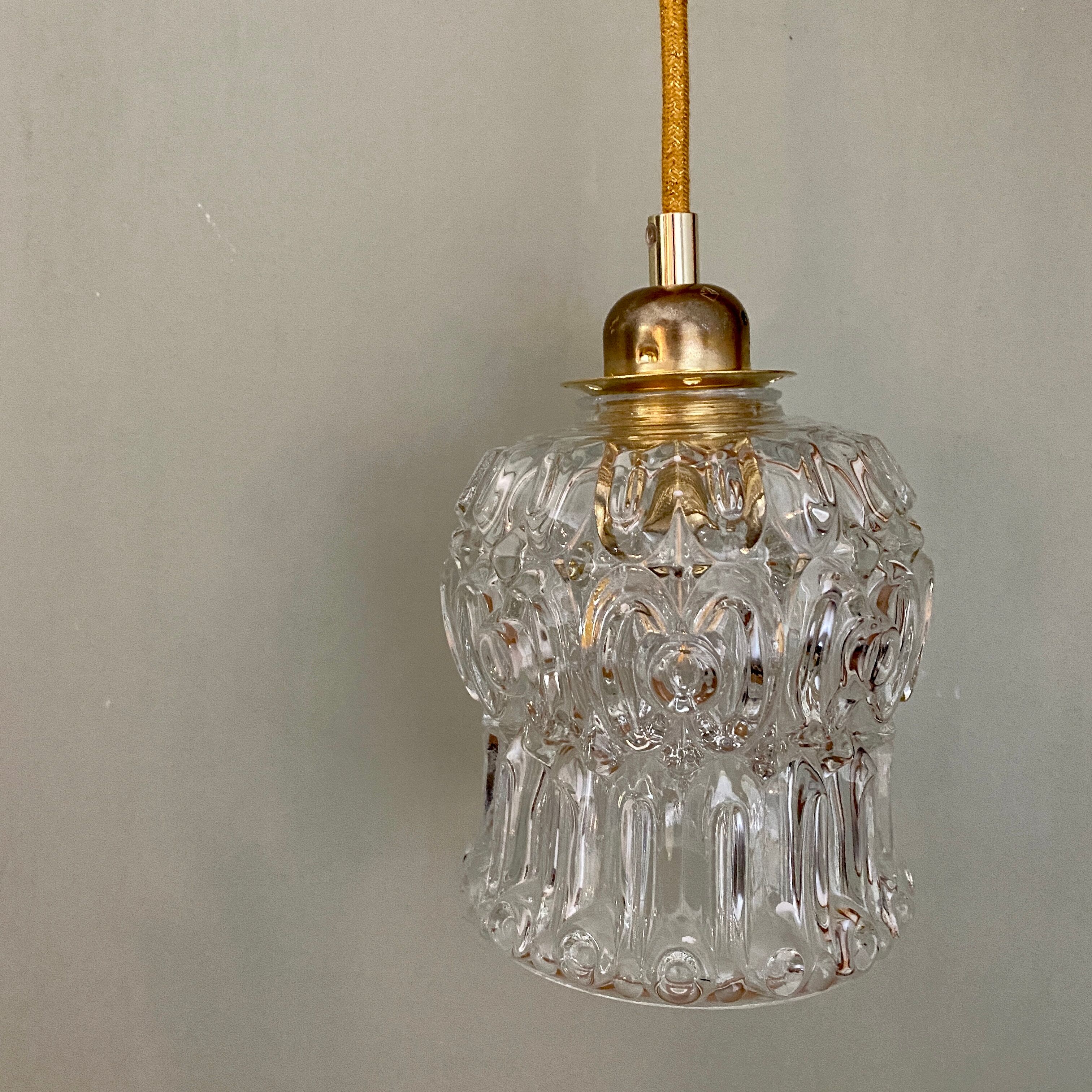 Vintage molded glass globe walker