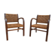 Paire de fauteuils bridge bois et corde