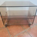 Coffee table in smoked plexiglass 70s
