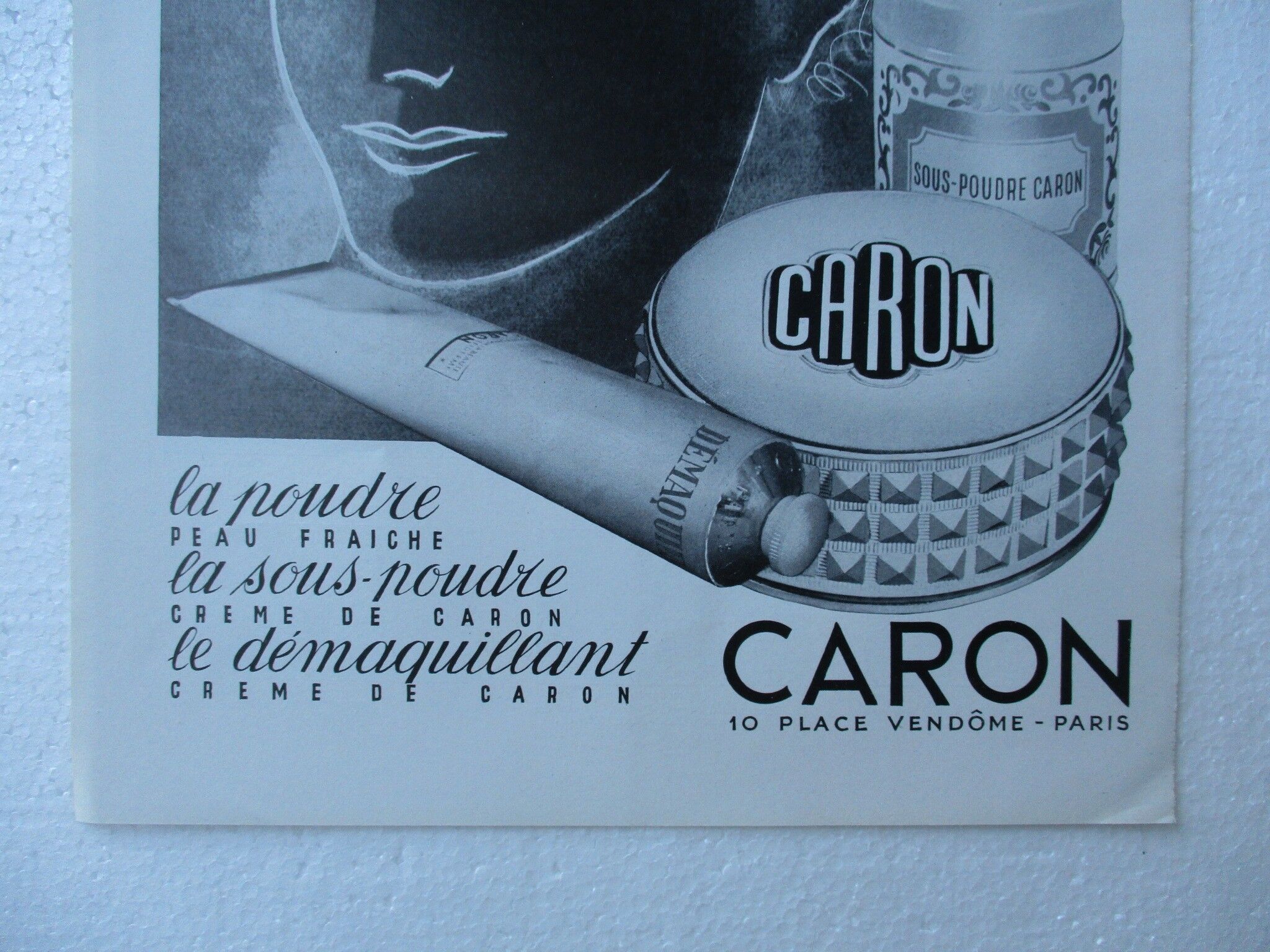 Old advertising Caron , perfumer, 50s