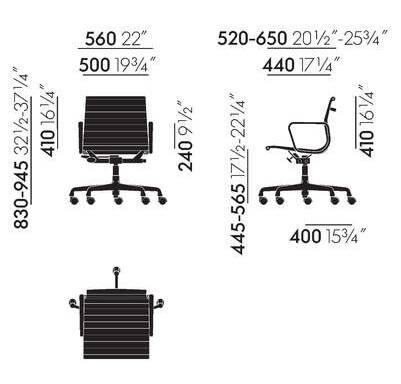 2 Charles Eames EA118 armchairs
