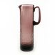Water jug, modernism, amethyst glass, designed by W. Sarnecki, Poland, 1970s