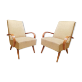 Pair of vintage Armchair Halabala, 1950