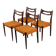 Set of 4 vintage teak and orange wool chairs – 1960s