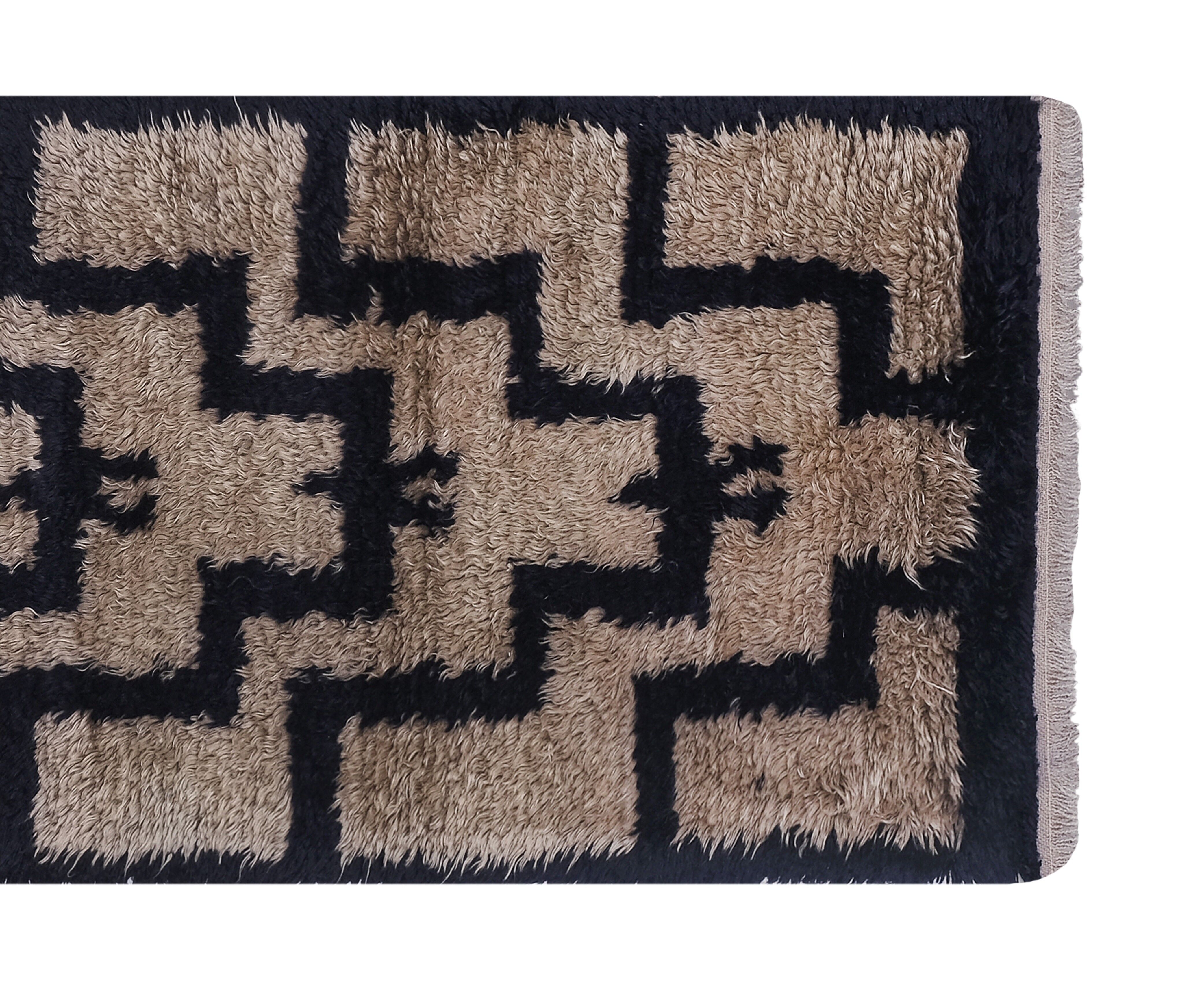 Vintage Turkish rug from Oushak, hand-woven 80x230 cm