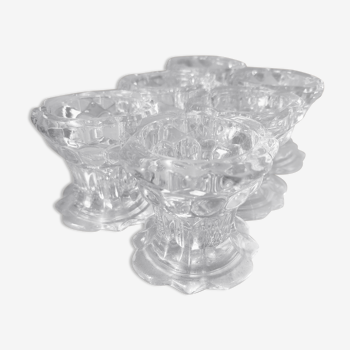 6 Reims glass candle holders