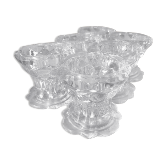 6 Reims glass candle holders