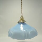 Blue opaline hanging lamp