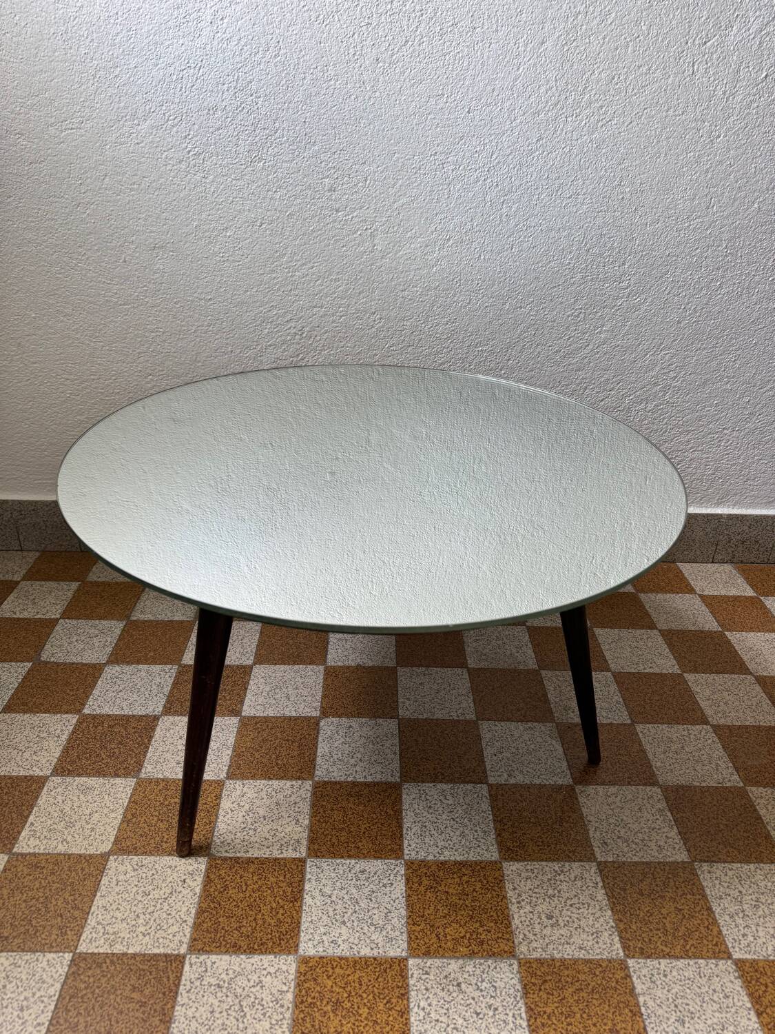 60s tripod mirror coffee table