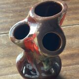 Vintage TriFlore Vase, Vallauris Ceramic, H 16 cm