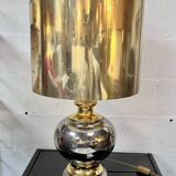 Gilded ceramic lamp, Italy, 1970