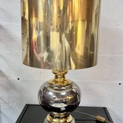 Gilded ceramic lamp, Italy, 1970