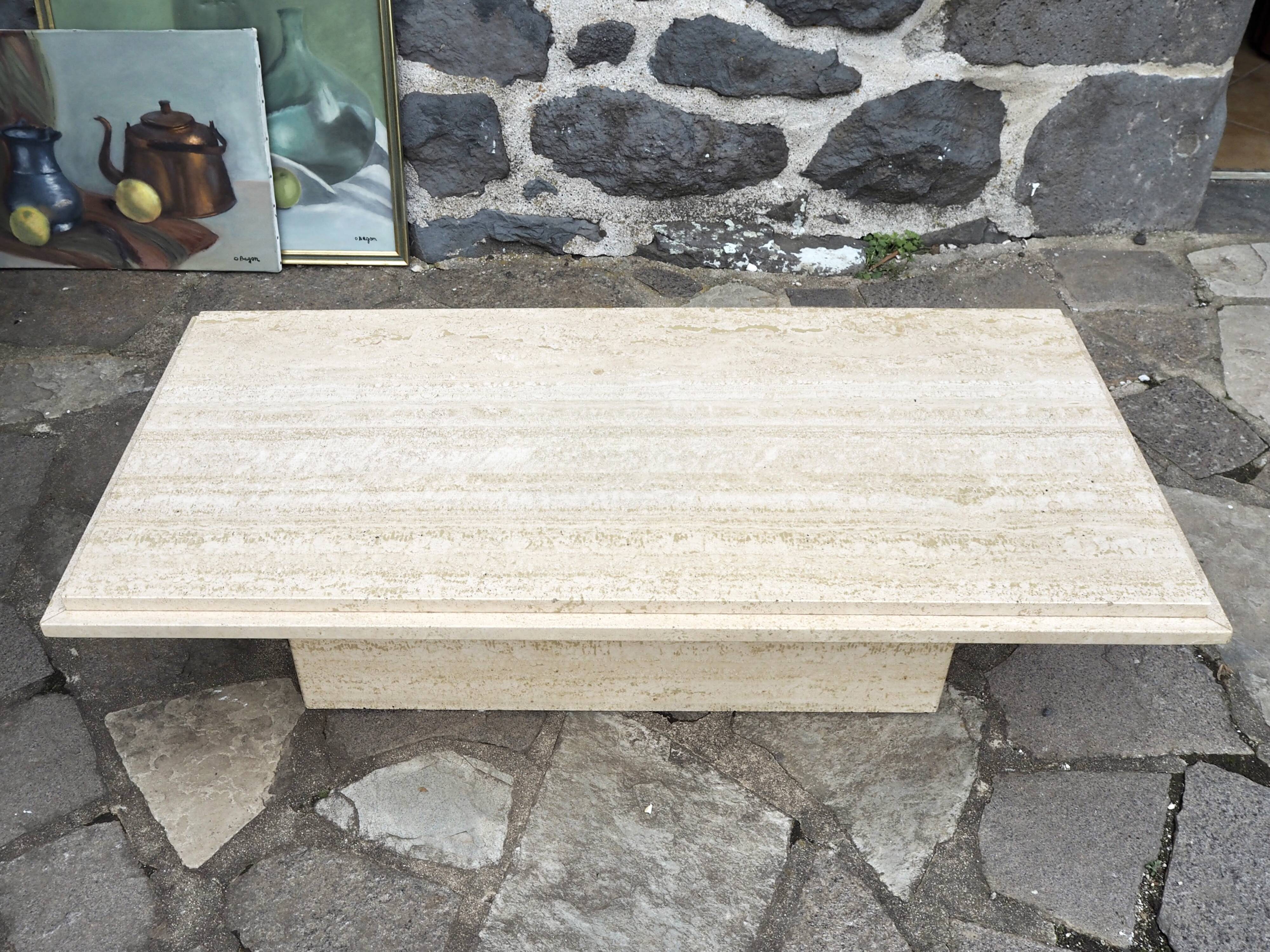 Travertine coffee table