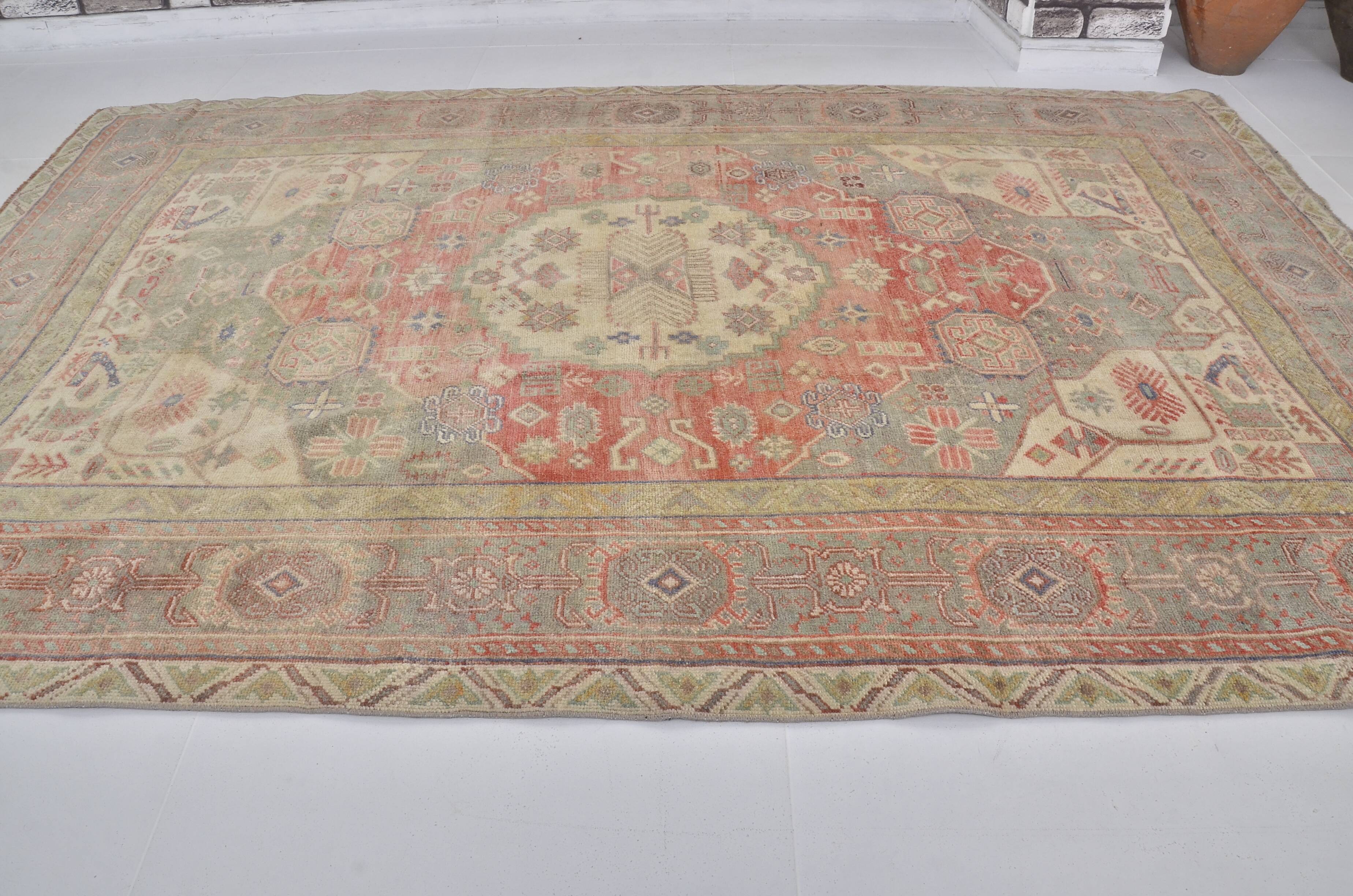 Oushak Handknotted Vintage Rug sku 1453