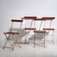 Antique red folding garden chairs (circa 1920). Set of 4 pieces