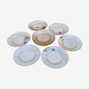 Set of 12 Arcoroc dessert plates