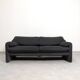 Cassina Maralunga 2.5-seater bicolour black/grey sofa