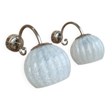 Antique Clichy glass wall lights