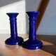 Bougeoirs bleu en porcelaine Luciano