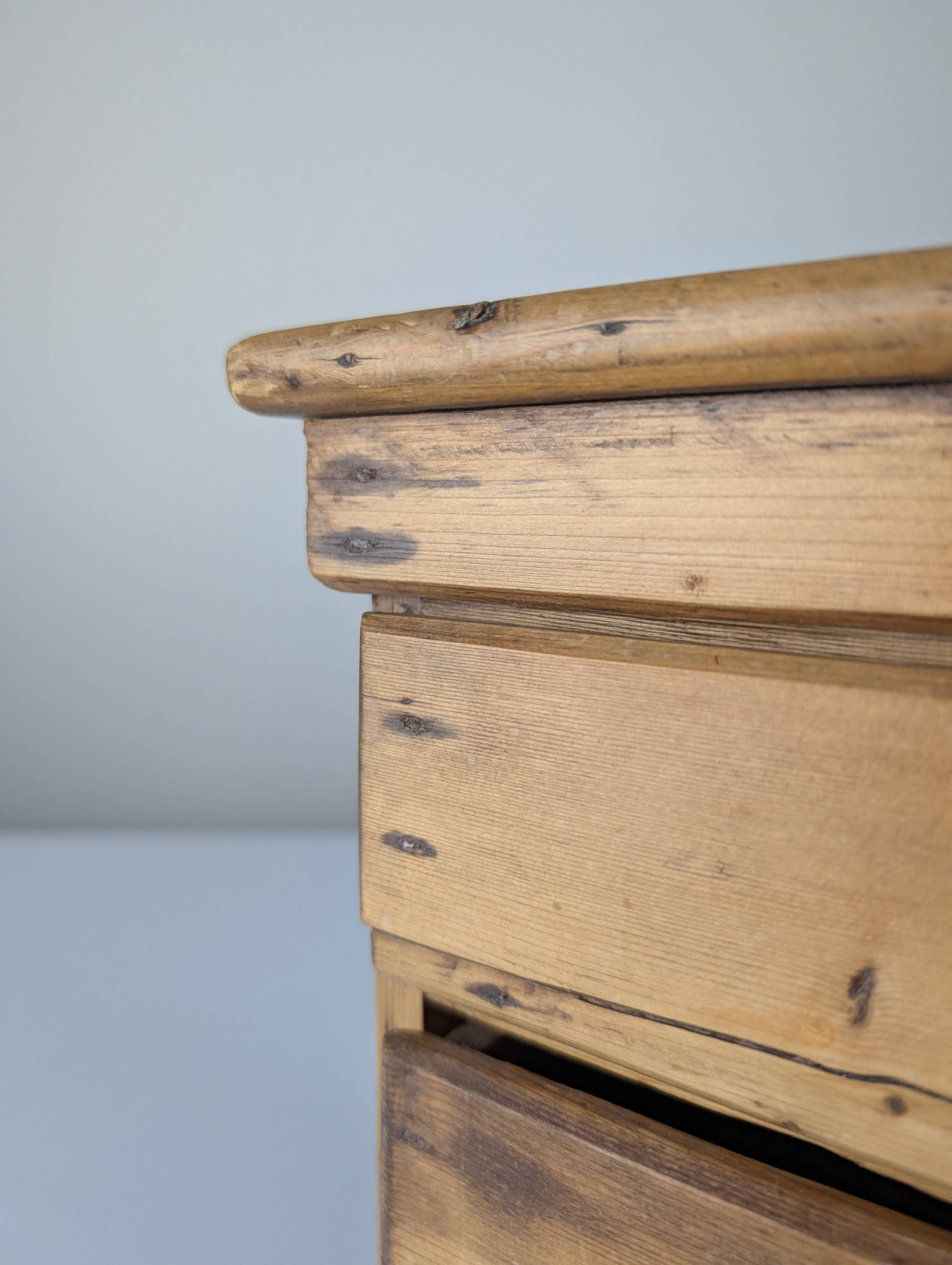 Rustic Primitive Natural Pine Small Apothecary Chest, 1940s