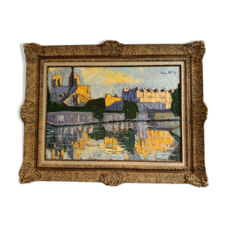 Oil on canvas "Paris Notre-Dame" by Salvatore Verniti, 2012