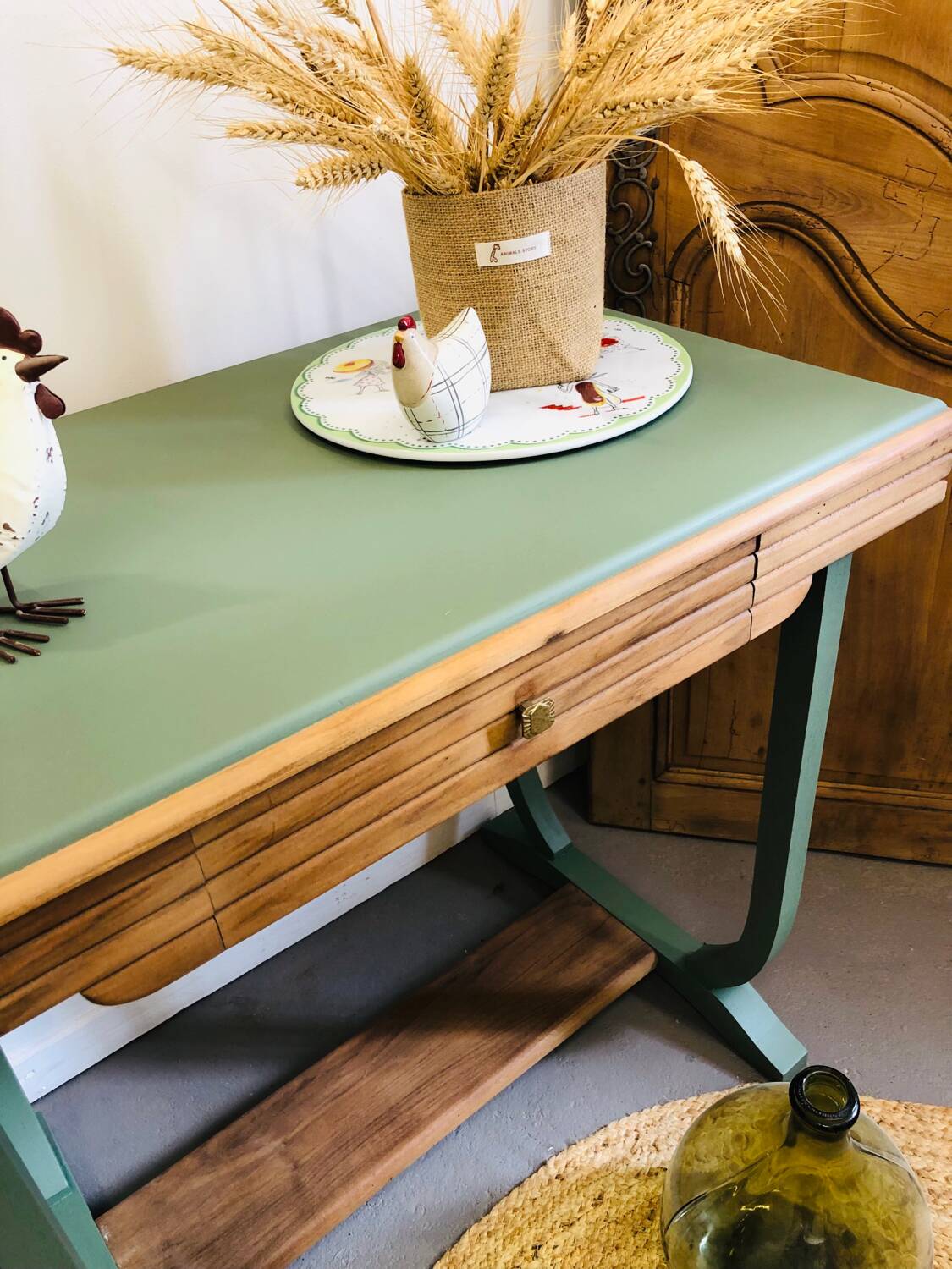 Art Deco walnut console